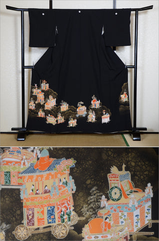 Japanese kimono. kimono for women. kimono female. black formal kimono. 