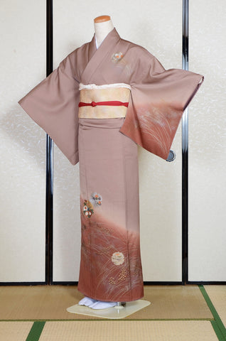 Japanese kimono. kimono for women. kimono female. houmongi kimono. tsukesage kimono.