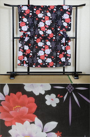 Girls yukata and  obi belt set / GY #72 (13-14)