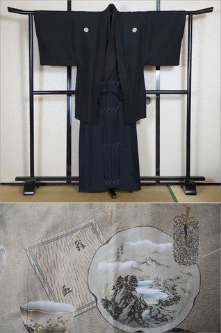 men kimono. Japanese kimono for men. montsuki hakama. kimono hakama set. kimono and hakama.