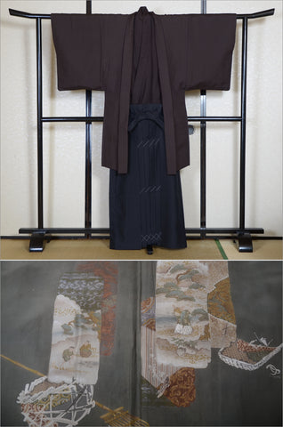 men kimono. Japanese kimono for men. montsuki hakama. kimono hakama set. kimono and hakama.