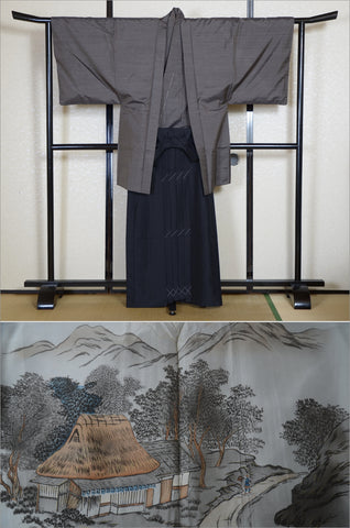 men kimono. Japanese kimono for men. montsuki hakama. kimono hakama set. kimono and hakama.