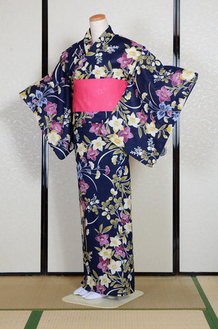 Japanese yukata kimono/ Plus size / P #411 /4L