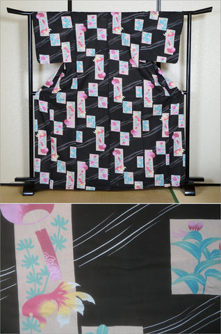 Japanese yukata kimono / H #471