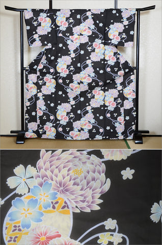 Japanese yukata kimono / H #484