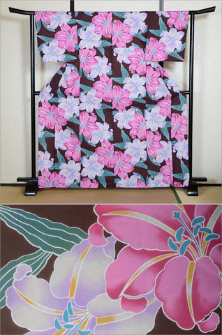 Japanese yukata kimono / H #488