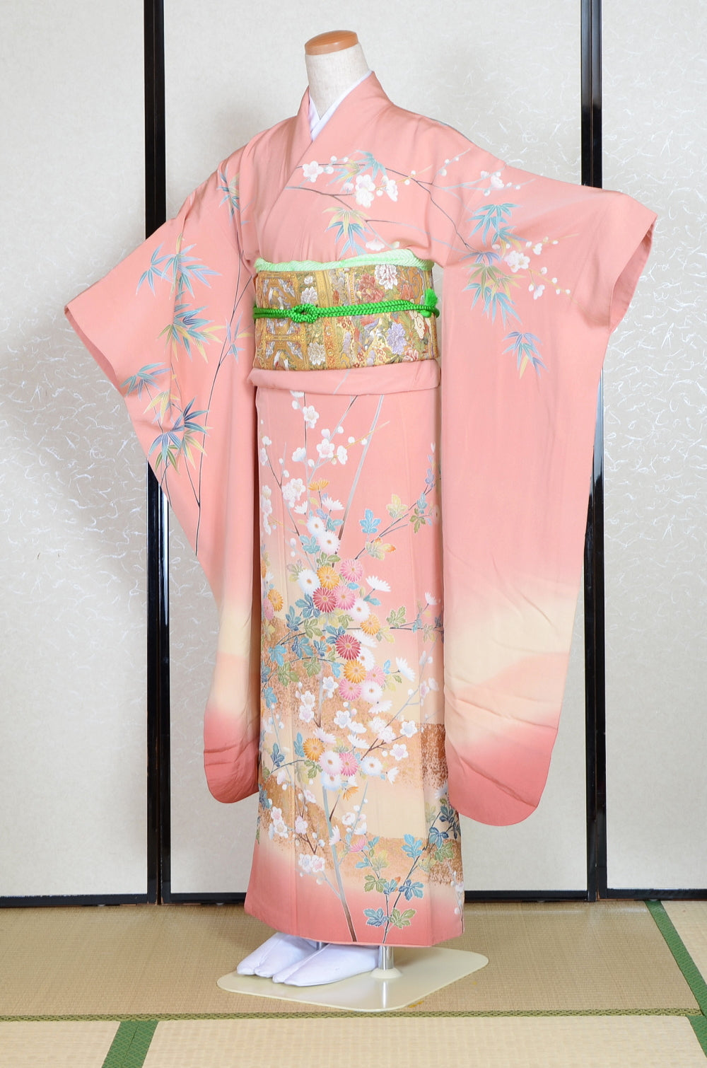 Long-sleeved kimono 6 items set Furisode kimono – Kimono market sakura